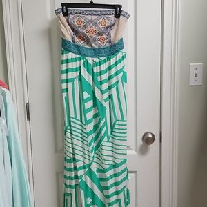 Flying Tomato strapless maxi dress